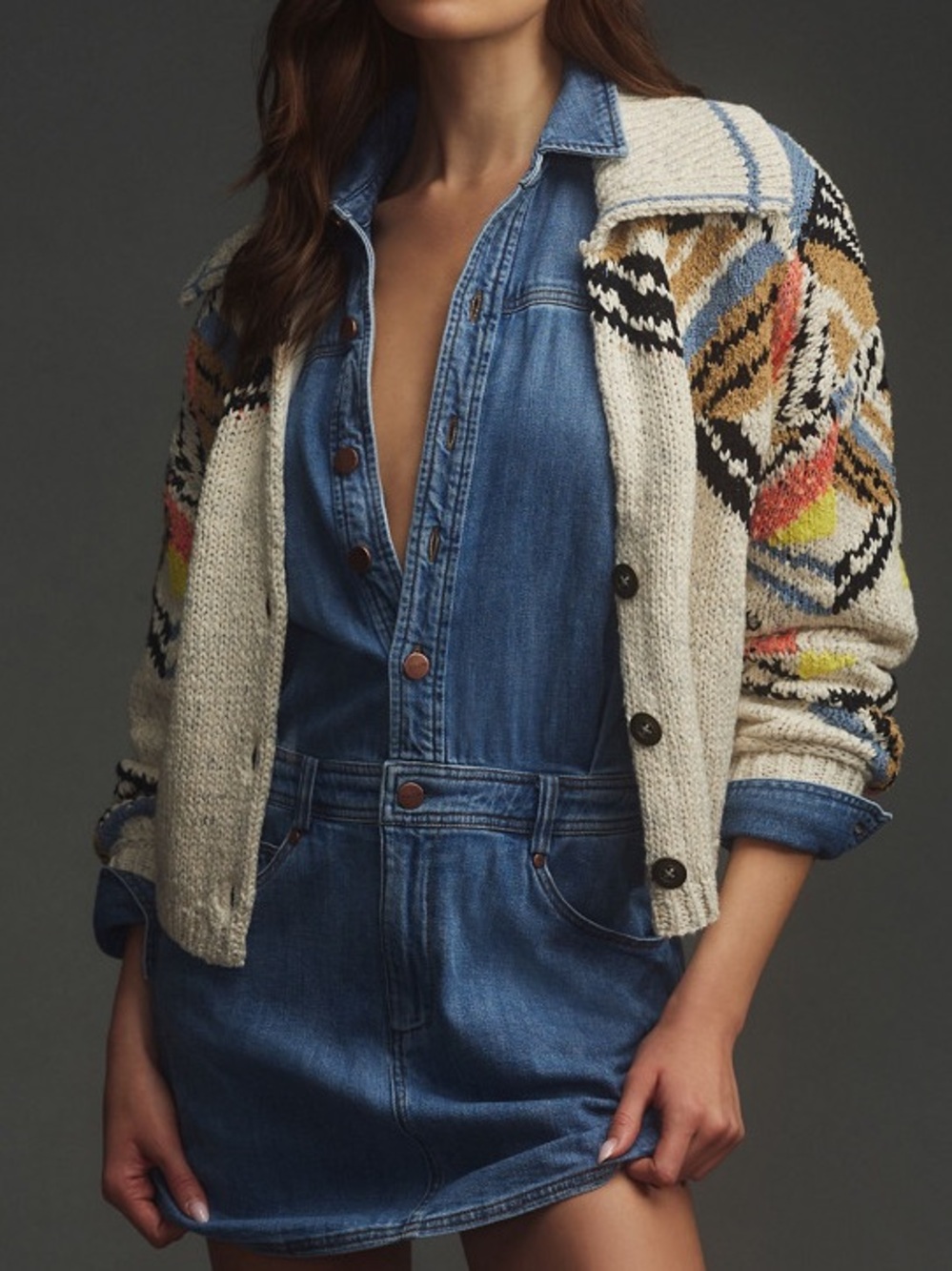 Pilcro Collared Cropped Cardigan Size XS - Picture 3 of 10